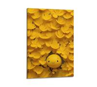 Modern Home Print Wall Art Canvas Poster -Creative Poster Yellow Flowers Smile Cute Healing Canvas Decor 08x12inch(20x30cm) Frame-style