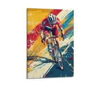 Modern Home Print Wall Art Canvas Poster -Extreme Sports Poster Mountain Biker Leaping Off Cliff Edge Thrilling Adventure Moment Decor 12x18inch(30x45cm) Frame-style