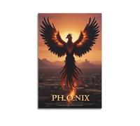 Modern Home Print Wall Art Canvas Poster -Fantasy Poster Fiery Phoenix Dynamic Image Show Rebirth Charm Decorative Painting 20x30inch(50x75cm) Unframe-style
