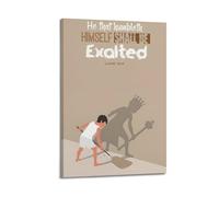 Modern Home Print Wall Art Canvas Poster -Figure Poster Person Sweeping With King Shadow Has Profound Meaning Give Spiritual Strength Decorative Painting 12x18inch(30x45cm) Frame-style