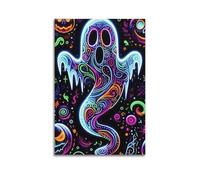 Modern Home Print Wall Art Canvas Poster -Halloween Poster Colorful Ghost Patterns Are Lively And Eye-Catching Halloween Decorative Paintings 20x30inch(50x75cm) Unframe-style