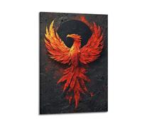Modern Home Print Wall Art Canvas Poster -Myth Poster Phoenix Nirvana in Flames Shocking And Inspirational Adding A Sense of Power to Studies Art 20x30inch(50x75cm) Frame-style