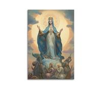Modern Home Print Wall Art Canvas Poster -Religious Poster Celestial Figure Clouds Decor Sacred Vibe Bringer Painting 12x18inch(30x45cm) Unframe-style