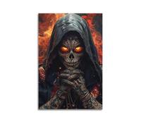 Modern Home Print Wall Art Canvas Poster -Religious Poster Fiery Skull Decor Mysterious Vibe Bringer Painting 20x30inch(50x75cm) Unframe-style