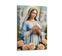Modern Home Print Wall Art Canvas Poster -Religious Poster Holy Figure Dove Decor Peaceful Vibe Creator Painting 24x36inch(60x90cm) Frame-style