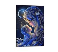 Modern Home Print Wall Art Canvas Poster -Religious Poster Mother And Child Celestial Decor Tender Vibe Bringer Painting 24x36inch(60x90cm) Frame-style