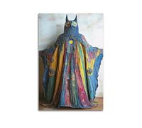 Modern Home Print Wall Art Canvas Poster -Religious Poster Owl-Shaped Decor with Colorful Cape Touch Sacredness Mystery in Heart 12x18inch(30x45cm) Unframe-style