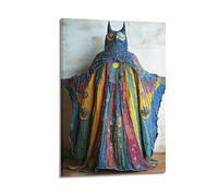 Modern Home Print Wall Art Canvas Poster -Religious Poster Owl-Shaped Decor with Colorful Cape Touch Sacredness Mystery in Heart 16x24inch(40x60cm) Frame-style