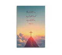 Modern Home Print Wall Art Canvas Poster -Religious Poster The LORD Is My Light And My Salvation Convey Religious Belief Bring Spiritual Comfort Decorative Painting 08x12inch(20x30cm) Unframe-style