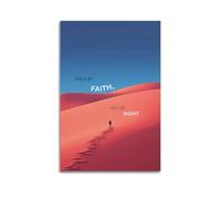 Modern Home Print Wall Art Canvas Poster -Religious Poster Walk By Faith, Not By Sight Convey Faith Power Give Spiritual Guidance Decorative Painting 12x18inch(30x45cm) Unframe-style
