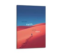 Modern Home Print Wall Art Canvas Poster -Religious Poster Walk By Faith, Not By Sight Convey Faith Power Give Spiritual Guidance Decorative Painting 08x12inch(20x30cm) Frame-style