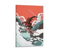 Modern Home Print Wall Art Canvas Poster -Sports Poster Skier Is Super Dynamic Show Excitement And Vitality Of Extreme Sports Add Passionate Atmosphere To Space Decorative Painting 24x36inch(60x90cm)