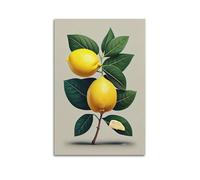 Modern Home Print Wall Art Canvas Poster -Still Life Art Lemon Branch Realistic Botanical Decorative Painting 20x30inch(50x75cm) Unframe-style