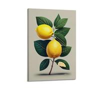 Modern Home Print Wall Art Canvas Poster -Still Life Art Lemon Branch Realistic Botanical Decorative Painting 12x18inch(30x45cm) Frame-style