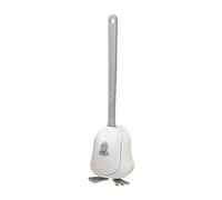Modern Home Toilet Brush Easy To Clean And Bathroom Cleaner With Flexible Silicone Brush Head Bathroom Toilet Set Blue White Adhesive Hook