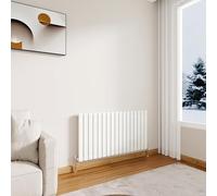 Modern Horizontal Flat Panel Radiator,600x1156mm Gloss White Single Stylish Panel Central Heating Heater, Perfect Efficient Hall Radiator, Traditional Wall Mounted Rads, Design for Bedroom, Office