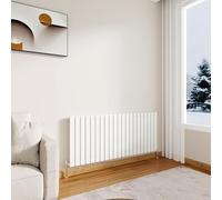 Modern Horizontal Flat Panel Radiator,600x1428mm Gloss White Single Stylish Panel Central Heating Heater, Perfect Efficient Hall Radiator, Traditional Wall Mounted Rads, Design for Bedroom, Office