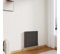 Modern Horizontal Flat Panel Radiator 600x612mm Anthracite Double Panel | Designer Central Heating Radiators,Wall Mounted Rads,Perfect For Living Rooms,Hallways & Bathrooms,For UK Home Heating
