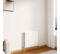 Modern Horizontal Flat Panel Radiator 600x612mm Gloss White Single Panel | Designer Central Heating Radiators,Wall Mounted Rads,Perfect For Living Rooms,Hallways & Bathrooms,For UK Home Heating