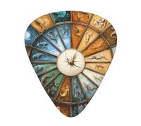 Modern Horoscopes Wzywhj Prints Abs Guitar Picks 12 Piece, Easy Grip Uke Picks For Your Bass, Ukulele, Acoustic Or Electric Guitar
