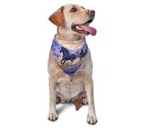 Modern Horse And Purple Cloud Printed Graphic Pet Triangle Scarf For Dogs & Cats, Adjustable Cute Pet Bandana For & Photo Shoots