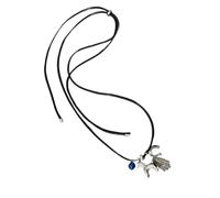 Modern Horse Pendant Necklace Comfortable Wax Rope Collarbone Chain Artistic Jewelry Her Birthday Women Birthday Jewelry