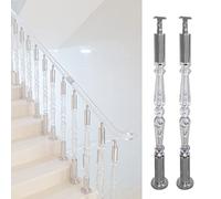 Modern Hotel Home Villa Restaurant Stair Balusters, Acrylic Crystal Transparent Bubbles Staircase Railing Column, Indoor Porch Balcony Guardrails Spindles Post,2 Pcs,H 100cm/39.3 in