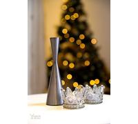 Modern Hourglass Candle Holder in Ash Gray and Gold, Perfect for Gifting, Ideal for Candlelight Dinners, Christmas, Halloween, and Party Decorations (Ash Gray)