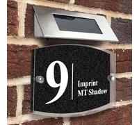 Modern House Sign Plaque Door Number | Personalised Glass Effect Acrylic Glitter Sign | Personalised House Number Hand Finished in UK (Black, Design E)