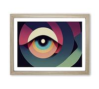Modern Human Eye Abstract Framed Wall Art Print A2 Oak