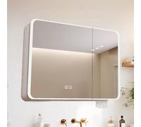 Modern Illuminated Bathroom Mirror Cabinet with Touch Switch Anti-Fog Technology Wall-Mounted Storage Shelves Stylish for Neat Spaces
