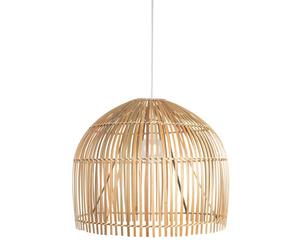 Modern Indoor Ceiling Fitting Pendant Light with Large Bamboo Dome Shaped Shade