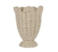 Modern Indoor Flower Basket Constructed from Plastic with Faithful Rattan Weave Representation for Stylish Everyday Use (A)