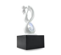 Modern Indoor Fountain with Colorful LED Light - Removable Lover Sculpture - Contemporary Home Decor - Closed Circuit Rotating Ball - Amor White/Black, Zen Light, 14 x 14 x 31 cm