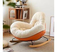 Modern Indoor Glider Rocking Chair - High Back Adjustable Metal Rocking Chair for Nursery, Living Room, Patio, Front Porch & Garden - Stylish & Comfortable