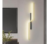 Modern Indoor LED Wall Sconce Aluminum Hardwired Up and Down Mount Light, Linear Metal Lamp for Lving Room Corridor Conservatory Bedroom Stairway