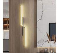 Modern Indoor LED Wall Sconce Aluminum Hardwired Up and Down Mount Light, Linear Metal Lamp for Lving Room Corridor Conservatory Bedroom Stairway
