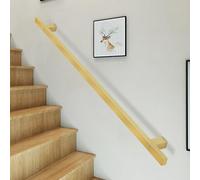 Modern Indoor Outdoor Banister Hand Rails, Wall Mounted Railing withWrought Iron Brackets, 8.2 FT Metal case Guard for Safety & Style