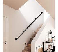 Modern Indoor Outdoor Railing KitAdjustable Black/White il8.2 FT Wall Mounted Safety Rails for StepsFits 16 Metre Cases