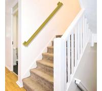 Modern Indoor Outdoor Stair Railing 60cm300cm Wall Mount Grab Rail Industrial Iron Pipe Handrails Gold Finish Square Design for Safety & Style