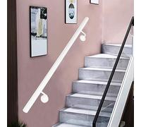 Modern Indoor/Outdoor Stair Railings White Galvanized Iron ils with Wall Supports for Terrace Loft Porch330cm Safety Grab Bar Kit