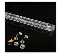 Modern Indoor Stair il - Acrylic Crystal Non-Slip Bannister for Elderly & Kids, Clear Grab Bar & Support Rod, Silver Finish, 120cm (3.9ft) Complete Kit