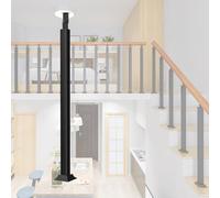 Modern Indoor Staircase Railing Post for 24" Square Handrail, Vertical Balusters & Spindles, Durable Black Stairway Railing Kit - 60cm Rod/Pole, Single Pack