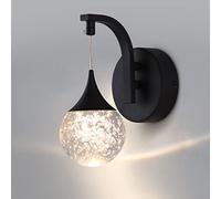 Modern Indoor Wall Lamp, Bubble Crystal Wall Sconces, 5W LED Dimmable Wall Light Fixtures for Living Room Corridor Bedroom Bedside Hallway, Sand Black Made in China