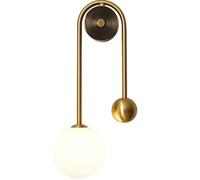 Modern Indoor Wall Lamp with Sphel Crystal, G9 Bulb, 3 Color Temperatures, Curved Brass, Suitable for Bedroom, Living Room, Dining Room, Hotel, Hallway - Queer Design