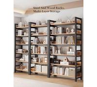 Modern Industrial Bookshelf, DIY Bookcase With Adjustable Shelves, 3/4-Tier Open Display Storage Shelf, Freestanding Bookshelves For Living Room, Bedroom, Home Office(100 * 31 * 145cm)