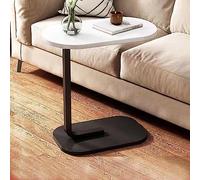 Modern Industrial C-Shaped Side Table, Easy Assembly Portable Workstation for Bedroom, Living Room, Office, or Sofa
