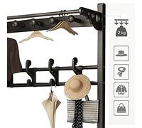 Modern Industrial Coat Rack with Shoe Bench, 11 Hooks & 2-Tier Shoe Storage, 4-in-1 Entryway Hall Tree, Easy to Assemble, 100x33x170cm, Perfect for Hallway Organization