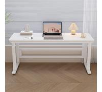 Modern Industrial Computer Desk - Stylish Metal & Wood PC Laptop Executive Desk for Home Office Study Writing & Gaming - White Finish 70x60cm (28x24in)
