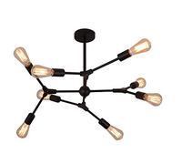 Modern Industrial Metal 9-Lights Black Irregular During Light Adjustable Ceiling Lamp for Living Room Farmhouse Light Fixture-Black 9 Head (Black 8 head)
